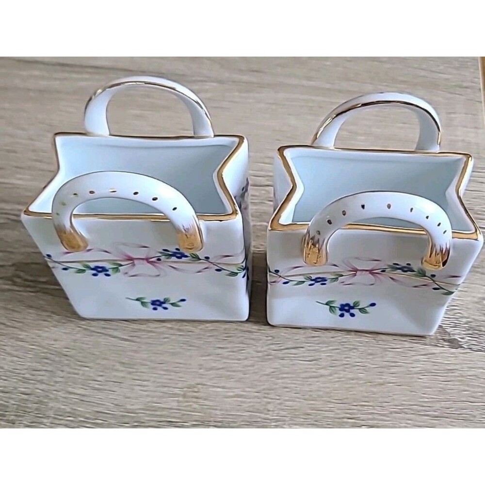 2*Vtg*Nantucket Porcelain Chintz Floral Shopping Bags / Purses